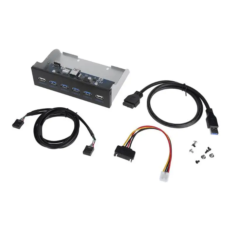  4 Ports USB3.0+2 Ports USB2.0 Desktop Front Panel Optical Drives Bay Expansion for Computer Chassis