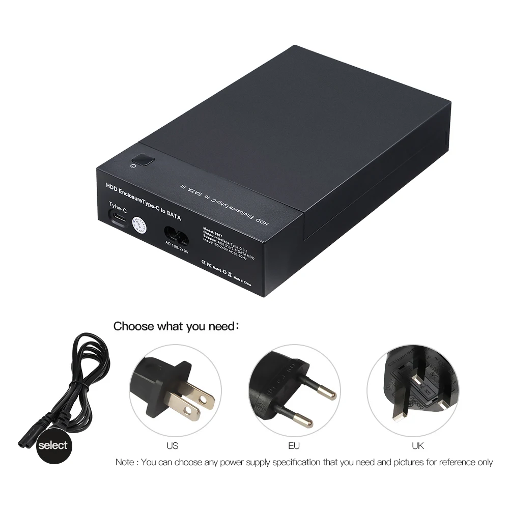 HDD Чехол корпус для жесткого диска USB3.1 Type C док станция 2 5/3 5 дюйма Sata к USB SSD