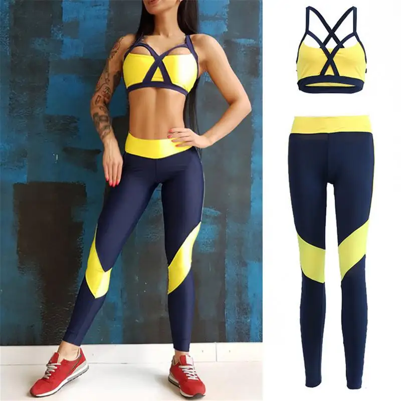 

Active Wear Women Gym Yoga Fitness Workout Clothes Legging Sets Jogging Suits For Training Womens Sports Bra Sport Pants Capri