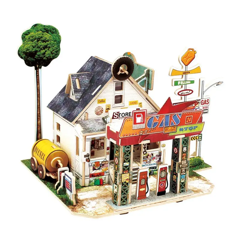 

3D DIY Puzzle Castle Model Cartoon House Assembling Paper Toy Kid Early Learning Construction Pattern Gift Children House Puzzle