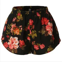 Стильный Для женщин шорты повязка с высокой талией Boho Повседневное полиэстер с цветочным принтом пляжные летние шорты из одного предмета
