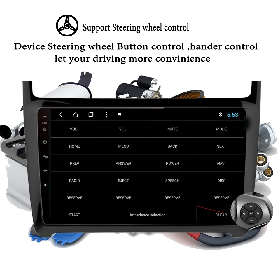 Discount 2Din Multimedia Video Player Android 9.1 GPS Navigation Radio WIFI For Volkswagen VW POLO 2012-2018 Sedan Cassette Stereo no dvd 2