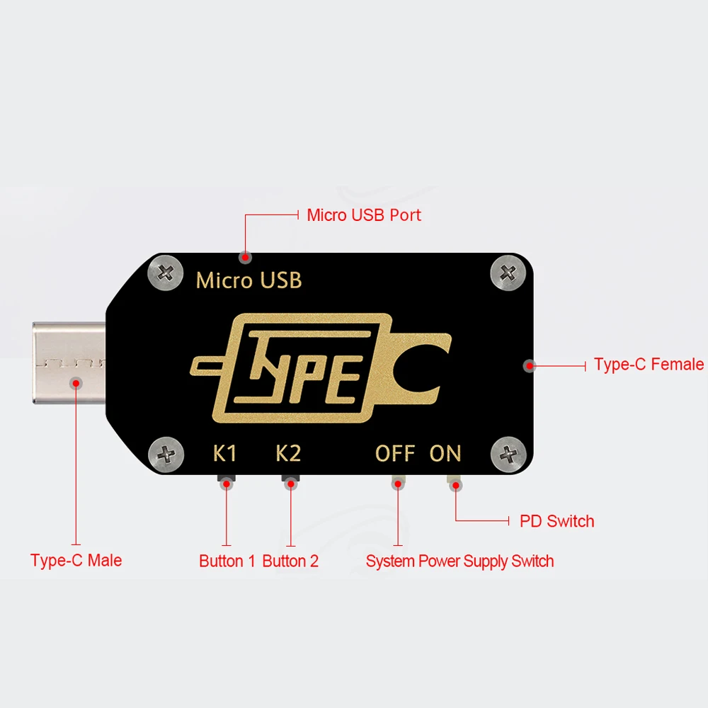 Цифровой Usb тестер амперметр измеритель напряжения типа c Hd цветной ЖК дисплей