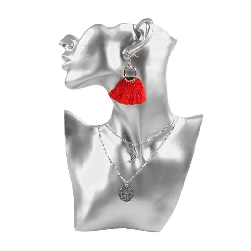  Necklace Stand Earrings Display Stand Showcase Pendant Holder Jewelry Figurine Display for Jeweller
