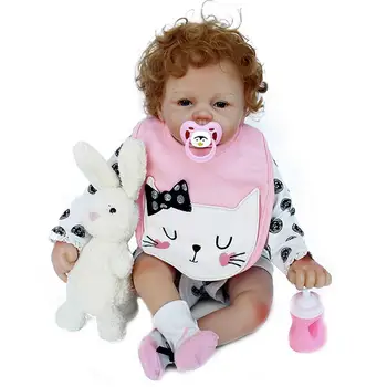 

53cm Reborn Dolls Simulation Dolls Silicone Simulation Baby Cloth Toy for Children Girl Education Supplies