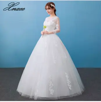 

White Three Quarter Sleeve 2020 Style Fashion Lace Dress Elegant Princess