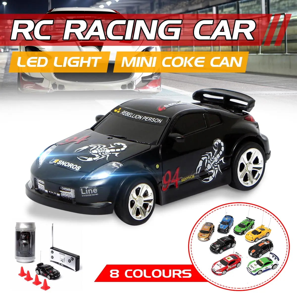 

8 Colors Coke Can Mini RC Car Vehicle Radio Remote Control Micro kumandal araba 4 Frequencies For Kids Presents Gifts