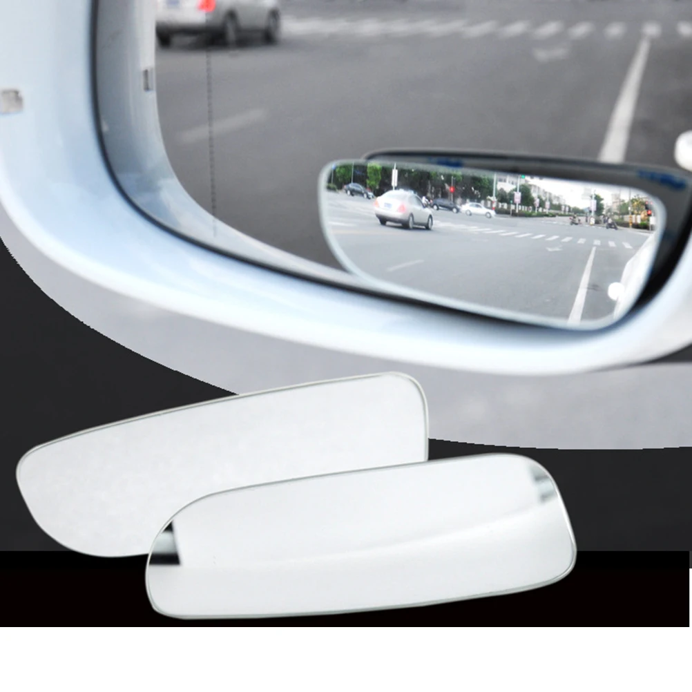 

2pcs/Set Blind Spot Mirror Adjustable Reflect Light Frameless Wide Angle Assist Mirror For Vehicle Truck Van Car Accessories
