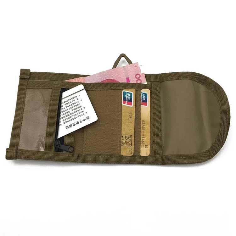 

New Military Outdoor Sports Wallet Purse Mesh Pocket Hook Loop and Buckle Closure Tactical Vest Wallet Anti-Scan Card Sleeve