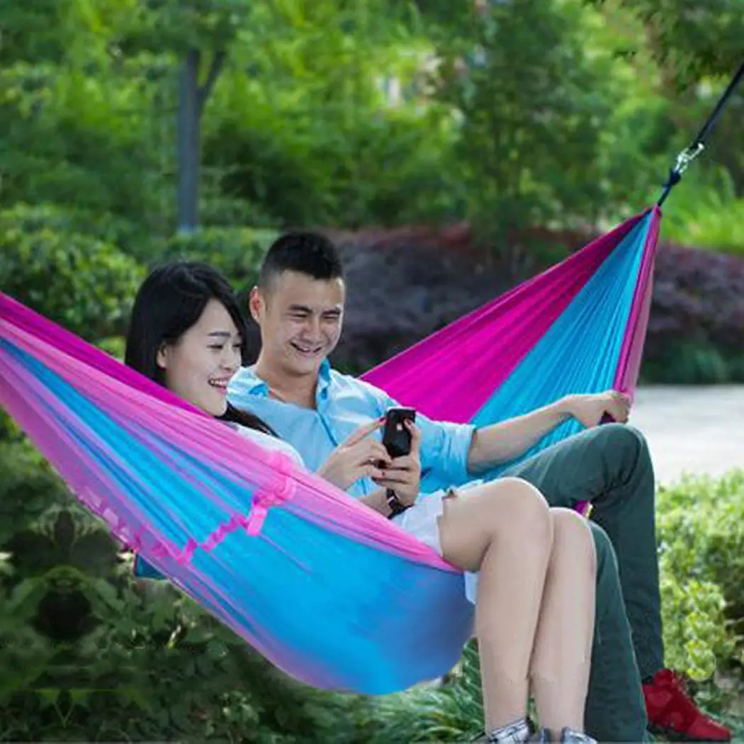 

1-2 Person Portable Outdoor Camping Hammock with Mosquito Net High Strength Parachute Fabric Large Hanging Bed Sleeping Swing