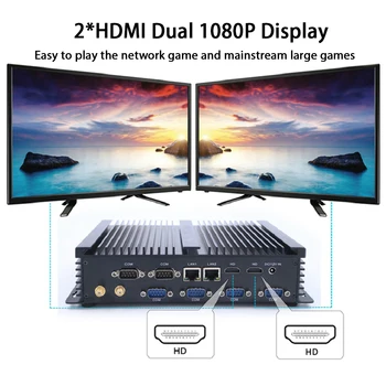 

Fanless Industrial PC,Mini Computer,Windows 10,Intel Core I7 4500U,[HUNSN MA05I],(Dual WiFi/2HD/4USB2.0/4USB3.0/2LAN/6COM)