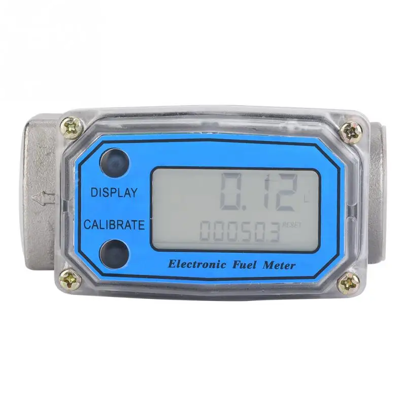 

Mini Digital Turbine Flowmeter Diesel Fuel Flow Meter 15-120L/min 1" NPT