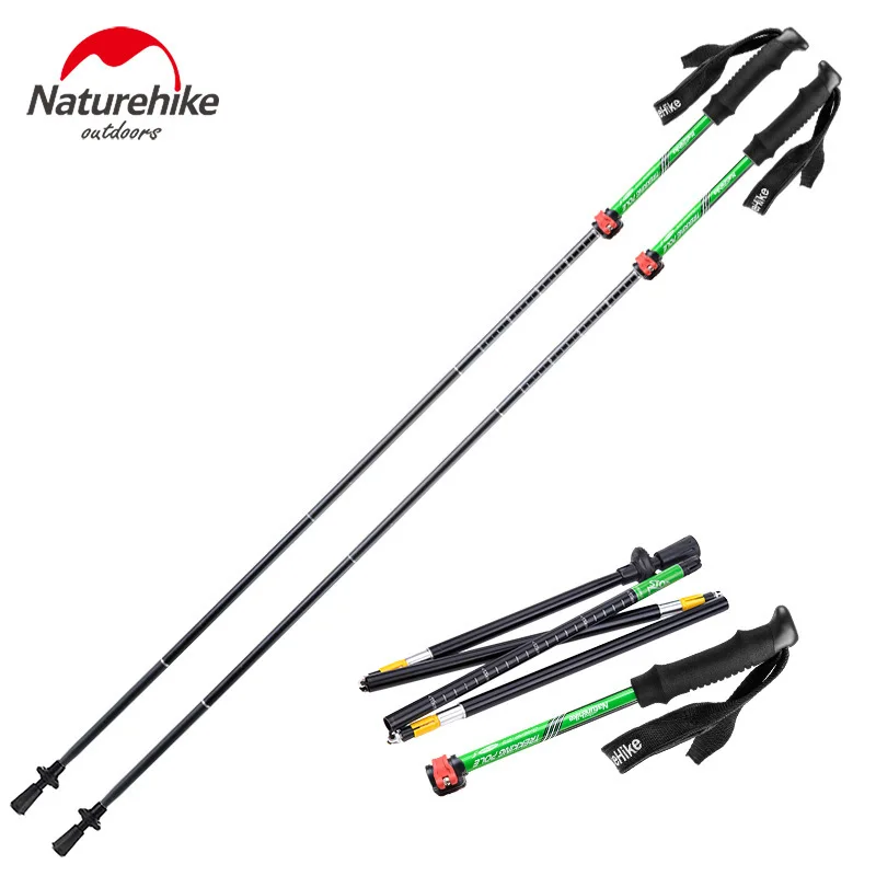 Naturehike 1Pcs lightweight Five Section Fold Walking Stick Ultra light 7075 Sponge Handle Professional Lock Trekking Pole NH15A|Walking Sticks| - AliExpress