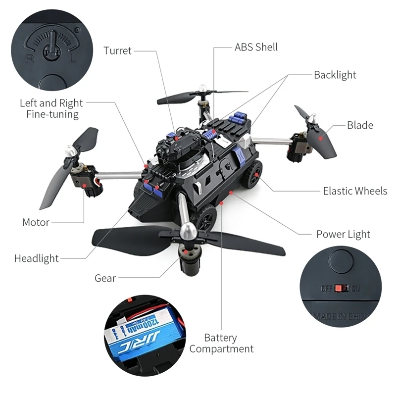 JJR/C JJRC H40WH WIFI FPV With 720P HD Camera Altitude Air Land Mode RC Quadcopter Car Drone Helicopter Toys RTF VS H37 H36
