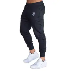 Новинка 2018 года для мужчин бегунов бренд мужской мотобрюки брюки, тренировочные брюки в повседневном стиле Jogger темно серый повседневное