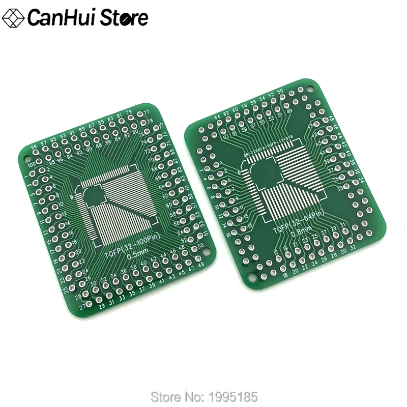 

5PCS QFP/FQFP/LQFP TQFP32 / TQFP44 / TQFP64 / TQFP80 TQFP100 0.5MM 0.8MM IC adapter Socket / IC connector adapter board PCB NEW