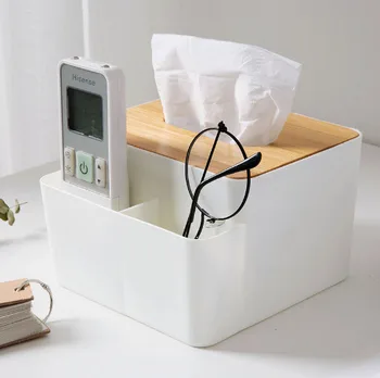 

Fashion Desktop Storage Tissue Box Home Creative Desktop Bamboo Wood Tissue Box Living Room Car With Paper Towel Tissue Box