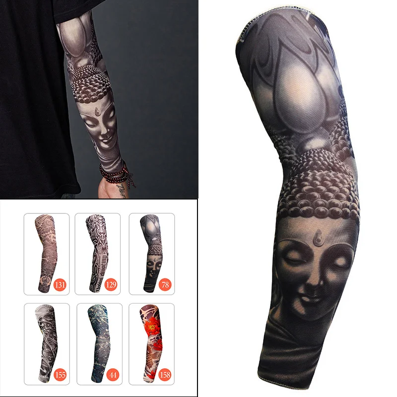 

Basketball Ridding Bike Bicycle Arm Protection Sleeves 1 Pcs Arm Warmer 3D Tattoo Printed Arm Warmer For Summer Outdoor Cycling
