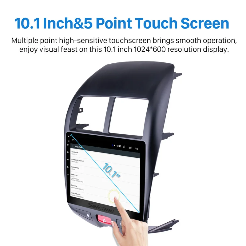 Top Seicane Android 8.1 HD 10.1" Car GPS Stereo Autoradio For Mitsubishi ASX Peugeot 4008 2010 2011 2012 2013 2014 2015 Head Unit 2