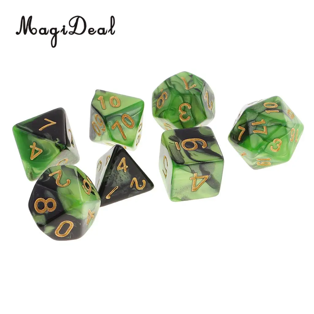 MagiDeal 42 шт./лот Двухцветные Акриловые многогранные кости 16 мм для подземелий