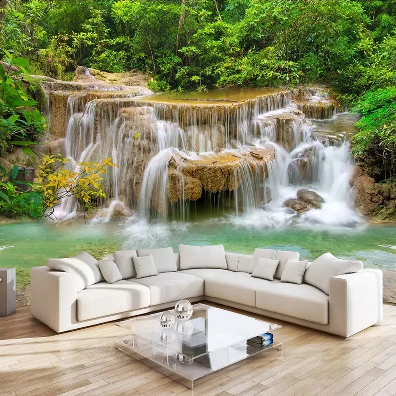 Custom 3D Photo Wallpaper Home Decor Waterfall Nature Landscape Wall