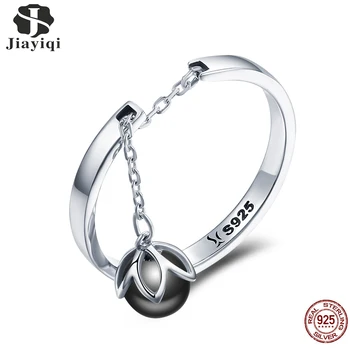 

Jiayiqi Genuine 925 Sterling Silver Tears Of Flowers Dangle Open Finger Rings charm for Women Luxury Sterling Silver Jewelry
