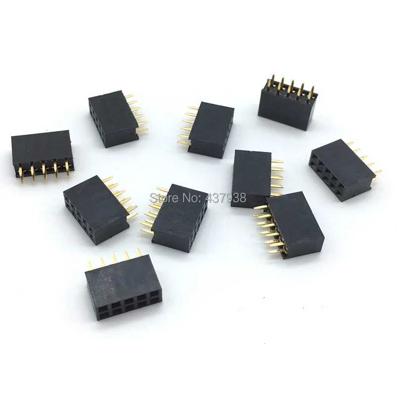 100 шт. 2x5P Контактный Разъем 10Pin 2 54 мм двухрядный женский прямой разъем шага 2*5