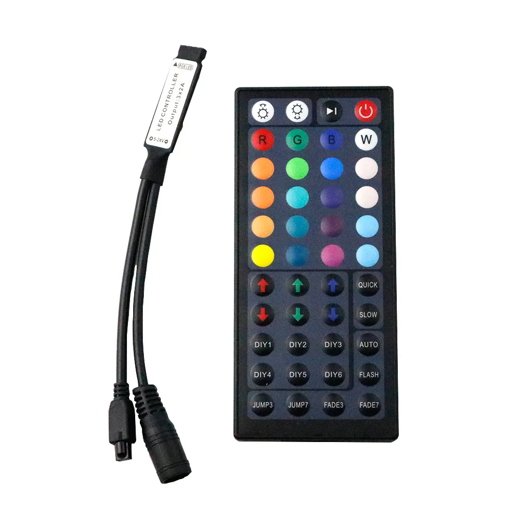 #cheap LED IR RGB Controller For RGB SMD 3528 5050 LED Strip mini 44 Keys LED Lights Controller IR Remote Dimmer Input DC5V 12V24V 6A