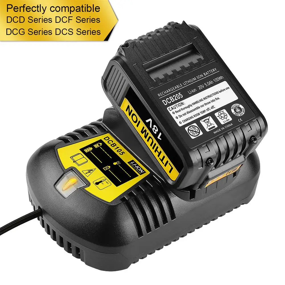 Adeeing 12 V-20 V литий-ионная батарея зарядное устройство Замена для Dewalt DCB105