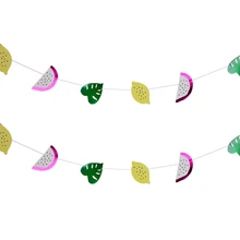 2PCS Summer Fruit Theme Birthday Party Adult Decoration Arrangement String Cartoon Watermelon Hanging Flag Pull Flower Banner 2PCS Summer Fruit Theme Birthday Party Adult Decoration Arrangement String Cartoon Watermelon Hanging Flag Pull Flower Banner