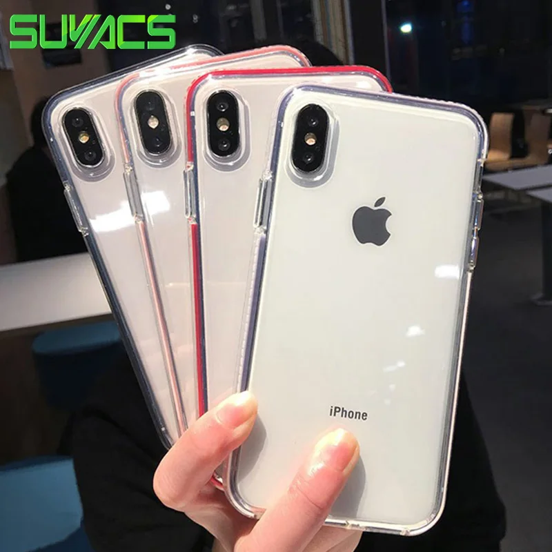 

SUYACS Case For iPhone 6 6S 7 8 Plus X XS MAX XR Hot Anti-fall Transparent Soft TPU Graphic Phone Back Cover Cases Bag Fashion