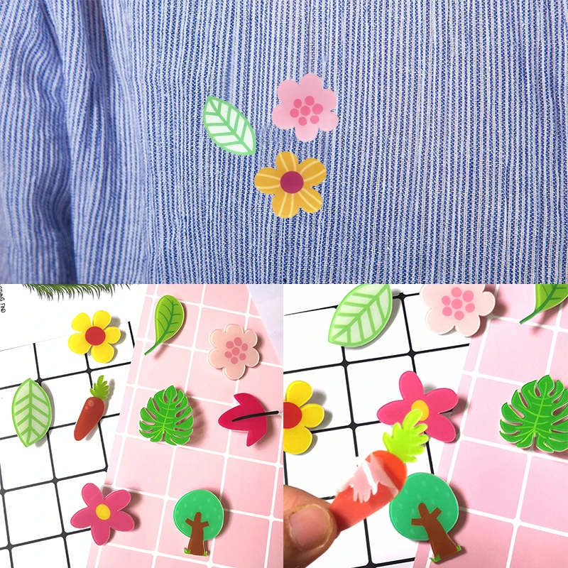 

New 1PCS Lovely leaves clothing Decoration brooch badges cute flowers Acrylic cartoons Hat Ornament Baby Kids bag accessories