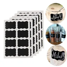 10PCS Reusable Candy Jam Jars Kitchen Label Stickers Storage Bottle Container Label Blackboard Chalk Board Stickers For Marked