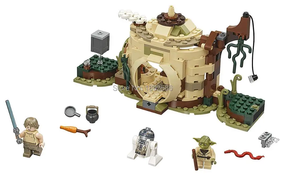 

241pcs New Compatible LegoINGlys Star Wars The Empire Strikes Back Yoda's Hut 75208 Building Block kit Toys for Children Gift