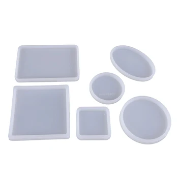

6 Pack Molds,Square Round Silicone Jewelry Casting Molds Coaster Molds For Resin Jewelry Making Diy Craft