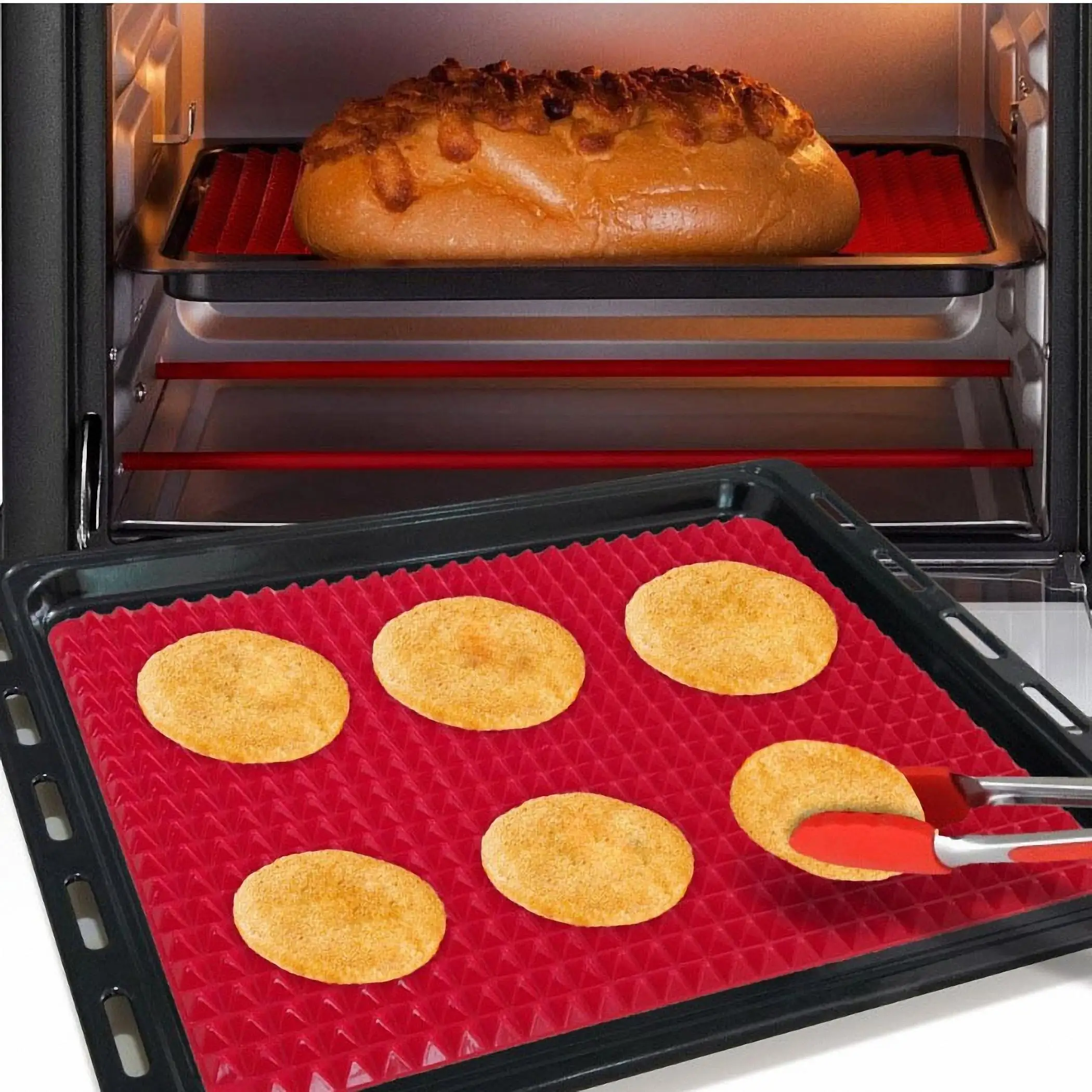 

1 x Silicone Pyramid-shaped Oven Pad Pan Baking Mat Non-stick Sheet Tray 40*28cm