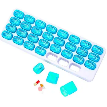 

Pill Box 31 Lattices Storage Box Medical Kit Weekly Pills 31 Days Medicine Tablet Dispenser organizador Case Medical container