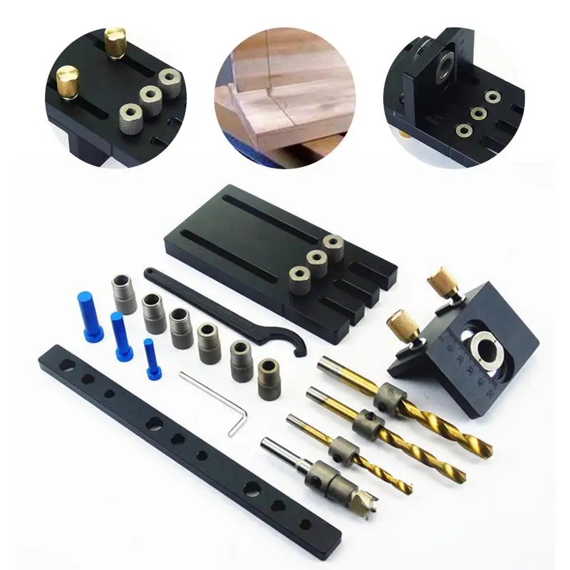 

08450-S Woodworking Mortise DIY Punchers 3-in-1 Hole Openers Positioners Woodworking Tools