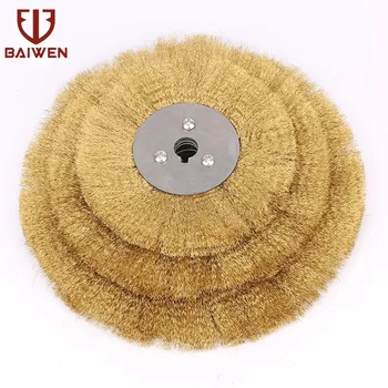 

4''- 10'' 0.15mm Wire Copper Wire Wheel Flat Type Remove Burrs Polishing Metal Derusting Polishing Deburring Tool Abrasive Tool