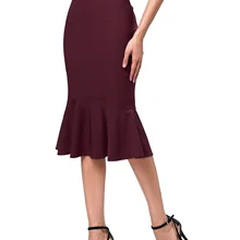 Kate Kasin/Винтажные вечерние платья с завышенной талией в ретро-стиле, однотонные, винтажные, элегантные, офисные, средней длины, юбка-годе для женщин, faldas mujer