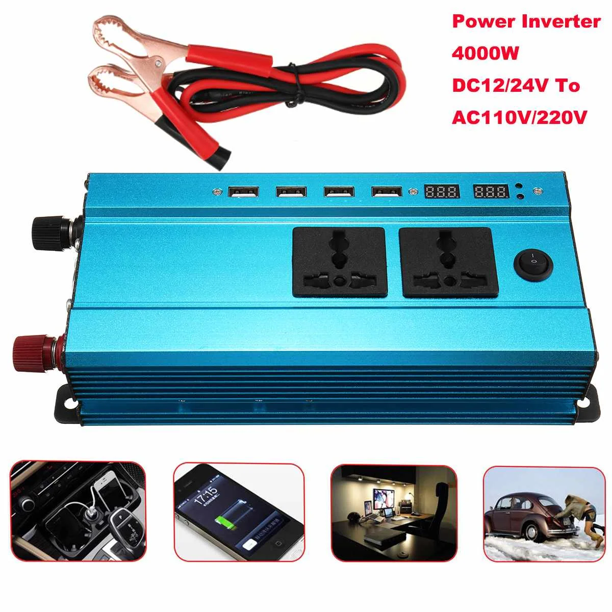 

Sine Wave DC-AC Car Inverter 12V to 220V Power Inverter Volts Converter Adapter Charger Transformer Inversor 12V 220V