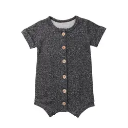 2018 новорожденных Для маленьких мальчиков и девочек хлопковый комбинезон Серый Прочный комбинезон одежда наряды Повседневная Детская