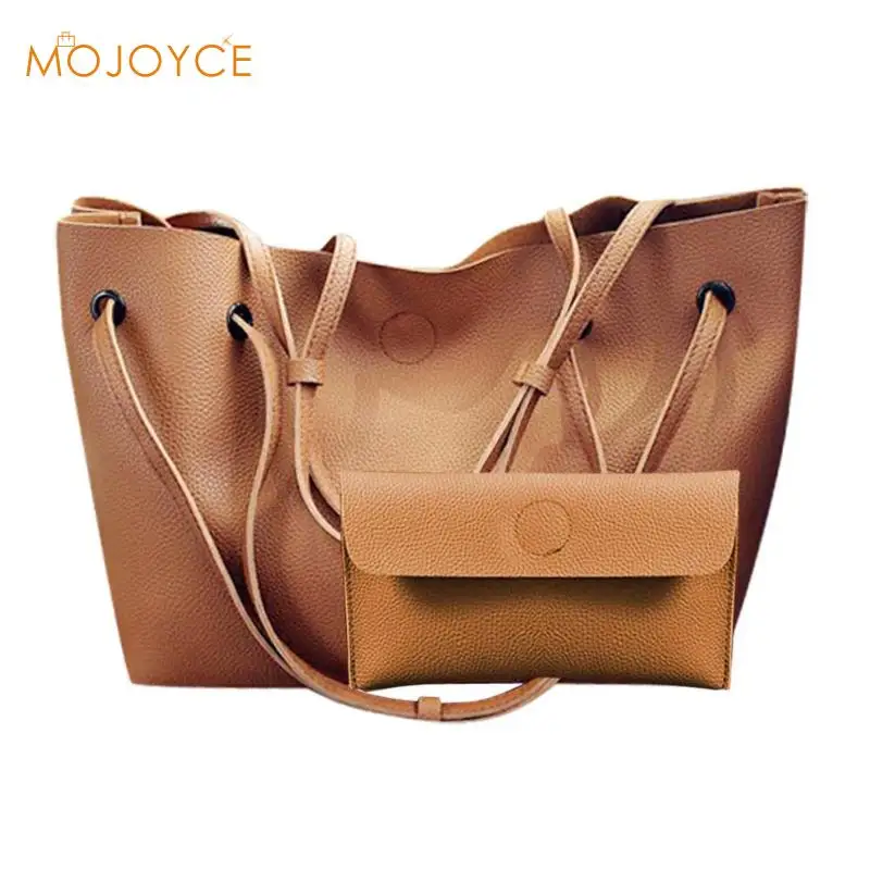 

2pcs/set Women Handbag PU Leather Clutch Sling Bag Shoulder Top-handle Bags Female Handbag Sets Famous Brand Women Bag 2018