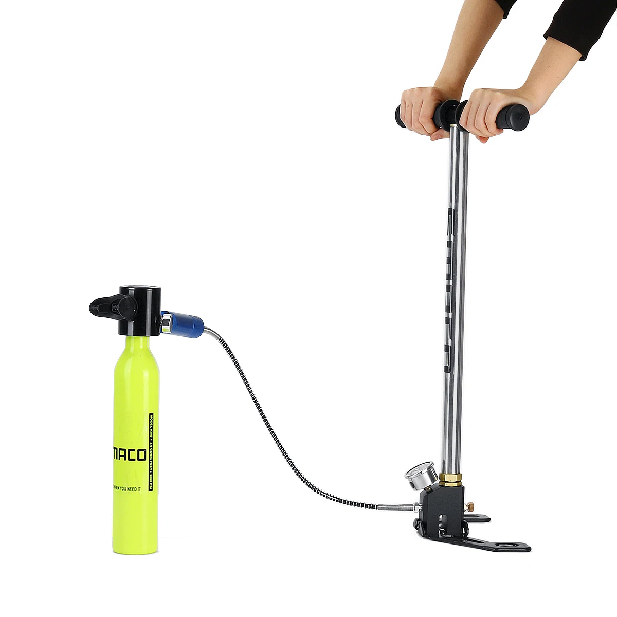 

500mL Portable Hand Operated Pump For 0.5L Mini Scuba Oxygen Air Tank Spare Diving Equipment Underwater Breathing Accessories
