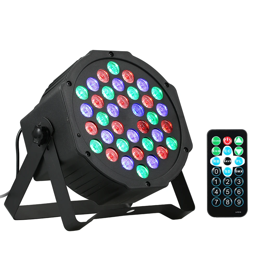 

36LED 36W 7Channel Stage Lighting Effect Remote Control Mini High Bright PAR Light RGB Wash Effect Stage Lamp Support Sound