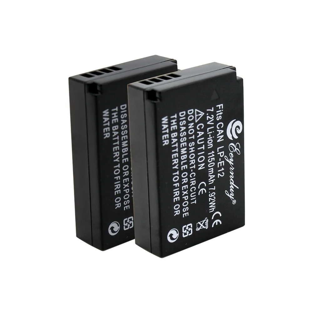 1 шт. USB двойное зарядное устройство + 2 литий ионная батарея LP E12 LPE12 для Canon EOS 100D Kiss