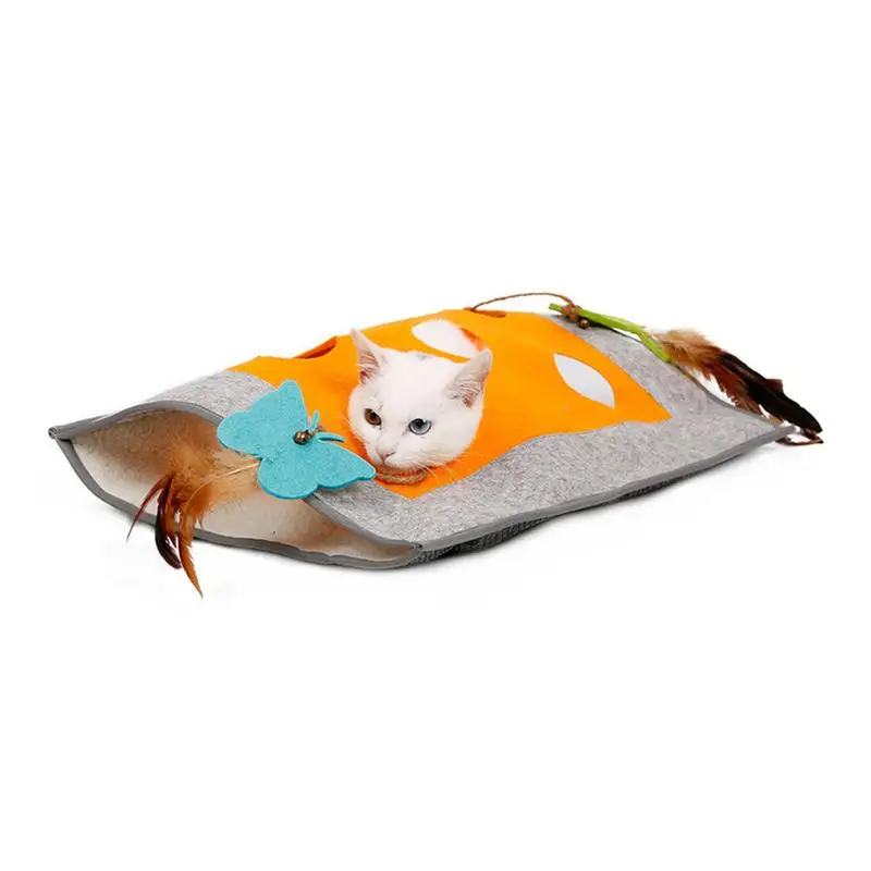 

Cat Sleeping Bag Bed Tunnel Toy Hide Seek Blanket For Cat Puppy With Sound Paper Hit Hamster Vocal Puzzle Cat Toy Pet Playmate