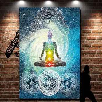 

150x200cm Indian Chakra Buddha Wall Hanging Cloth Tapestry Blue Tone Bedspread Bedding Ethnic Rug Picnic Mat Beach Mat Decor