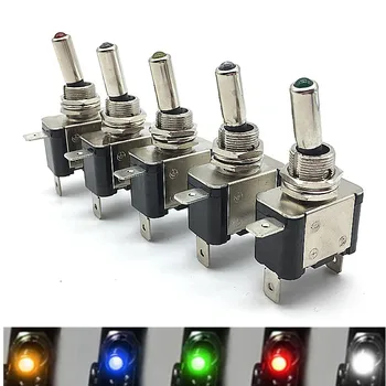 

1PCS DC 12V 20A Car Auto Cover LED Light Toggle Switch Control On/Off Multi-color Red Green Blue White Yellow