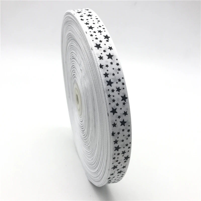 5Yards/lot 5/8" (15mm) Printed Star Grosgrain Ribbon Hair Bow Patry Wedding Christmas Decoration DIY Sewing